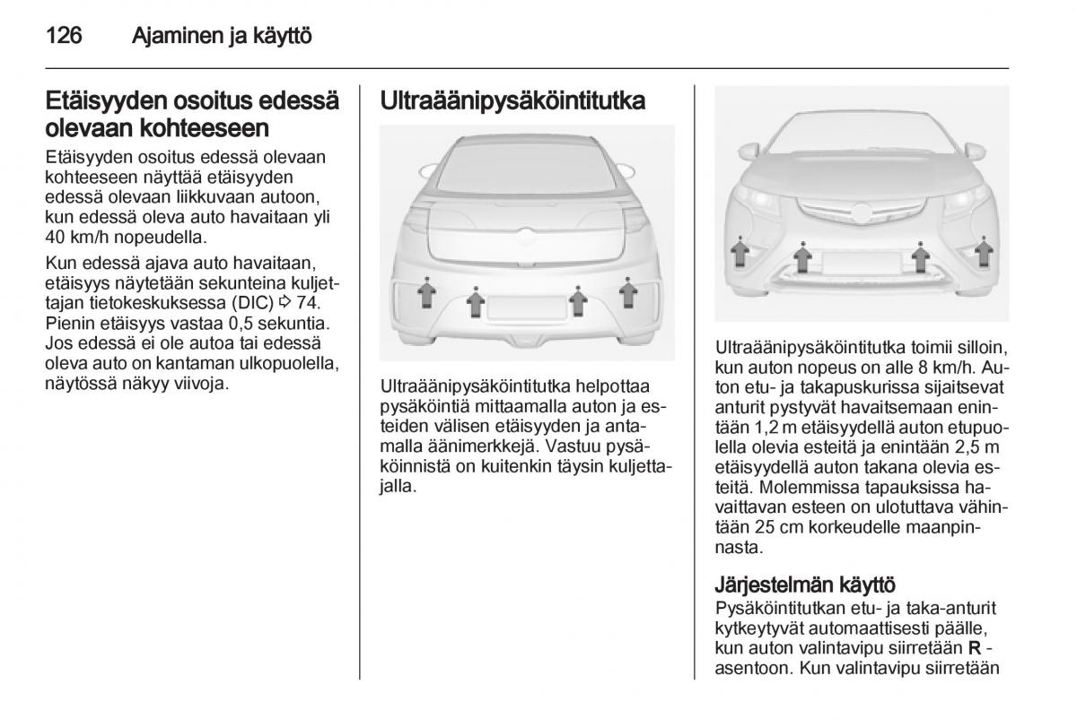 Opel Ampera omistajan kasikirja / page 128