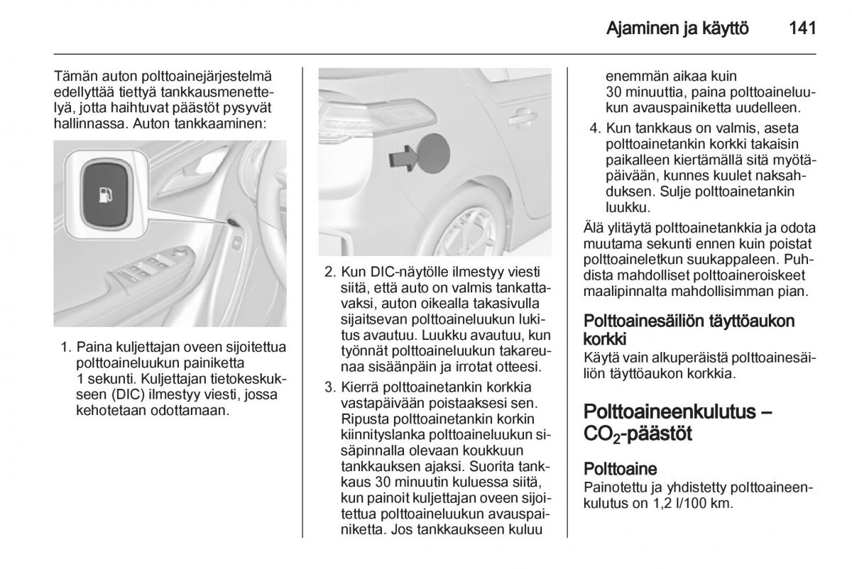 Opel Ampera omistajan kasikirja / page 143