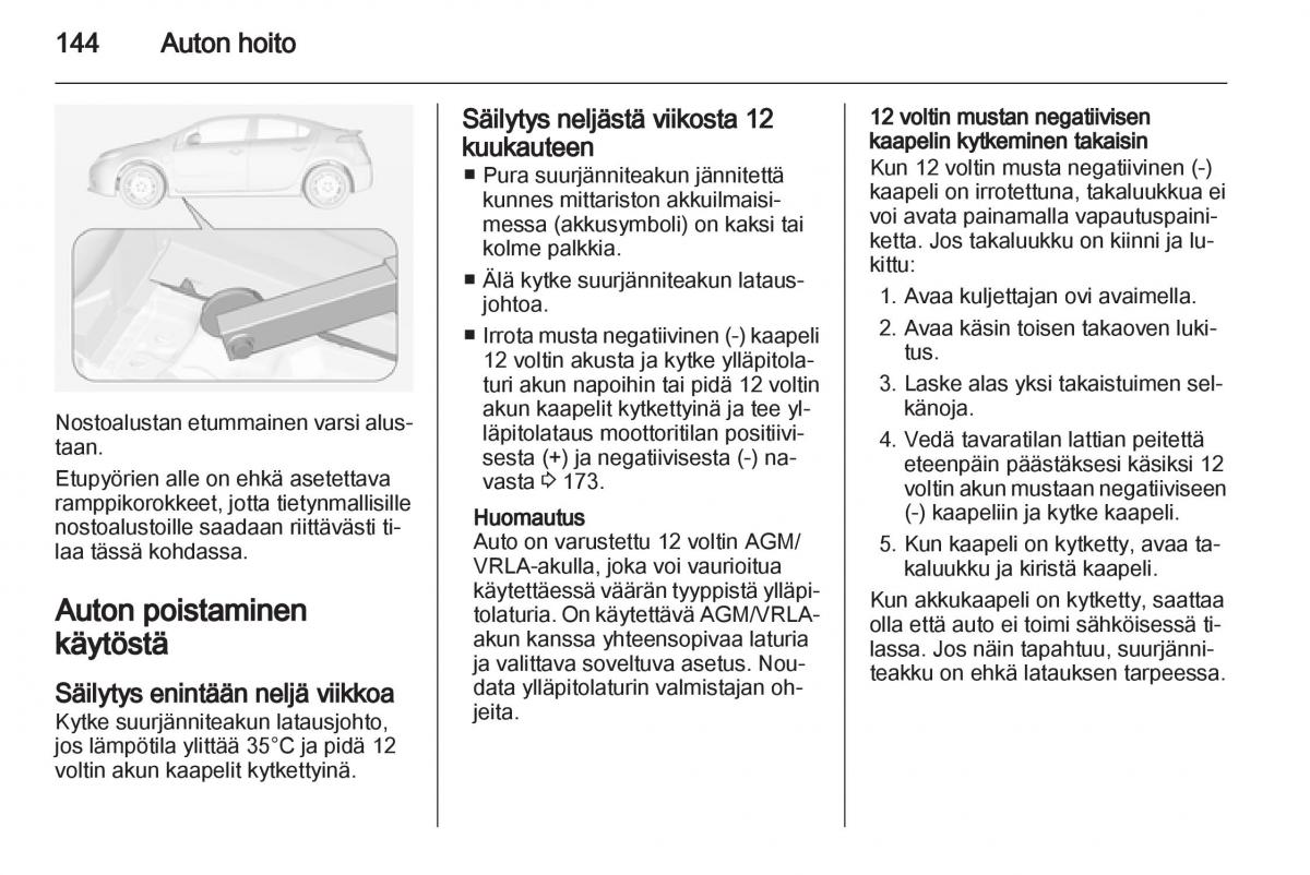 Opel Ampera omistajan kasikirja / page 146