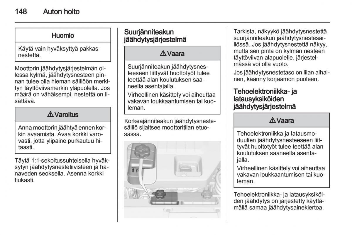 Opel Ampera omistajan kasikirja / page 150