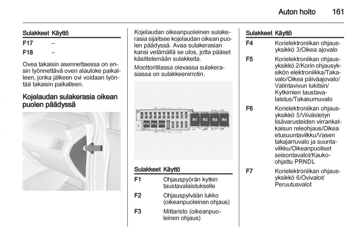 Opel Ampera omistajan kasikirja / page 163