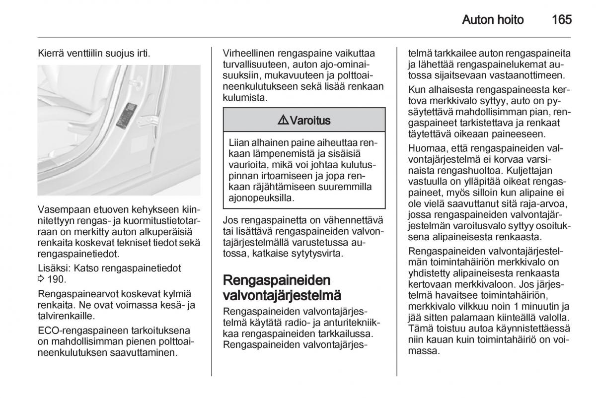 Opel Ampera omistajan kasikirja / page 167