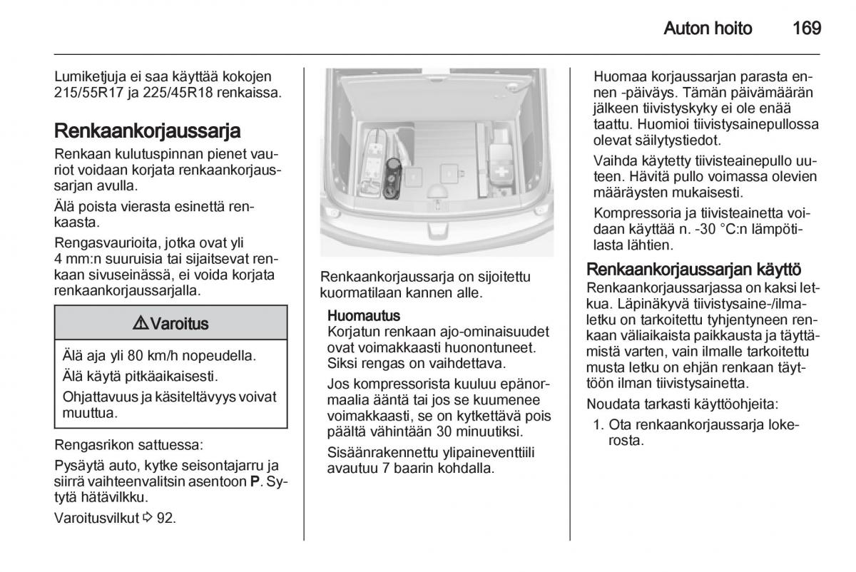 Opel Ampera omistajan kasikirja / page 171