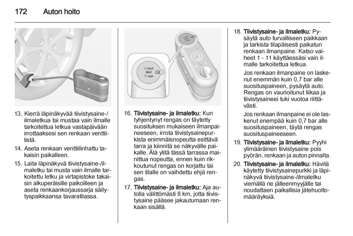 Opel Ampera omistajan kasikirja / page 174