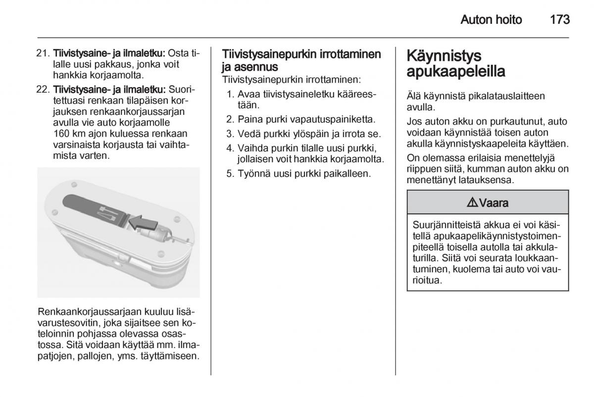 Opel Ampera omistajan kasikirja / page 175