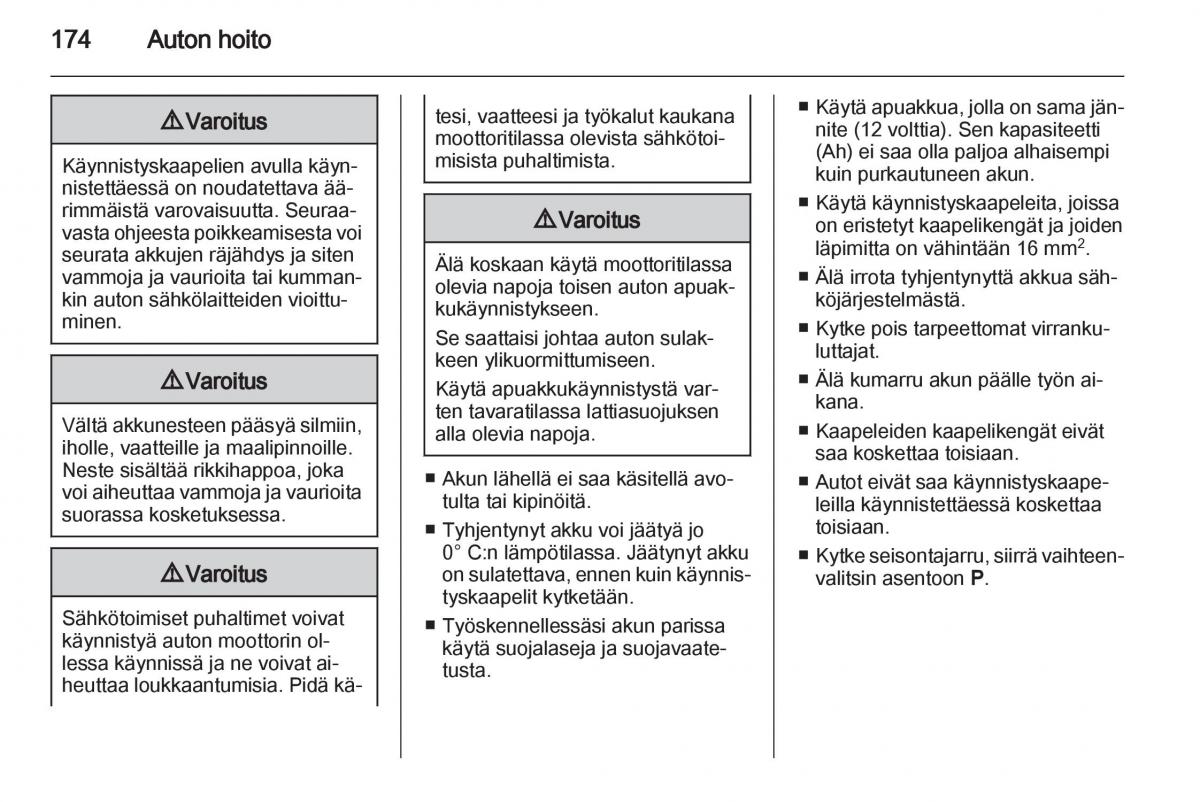 Opel Ampera omistajan kasikirja / page 176