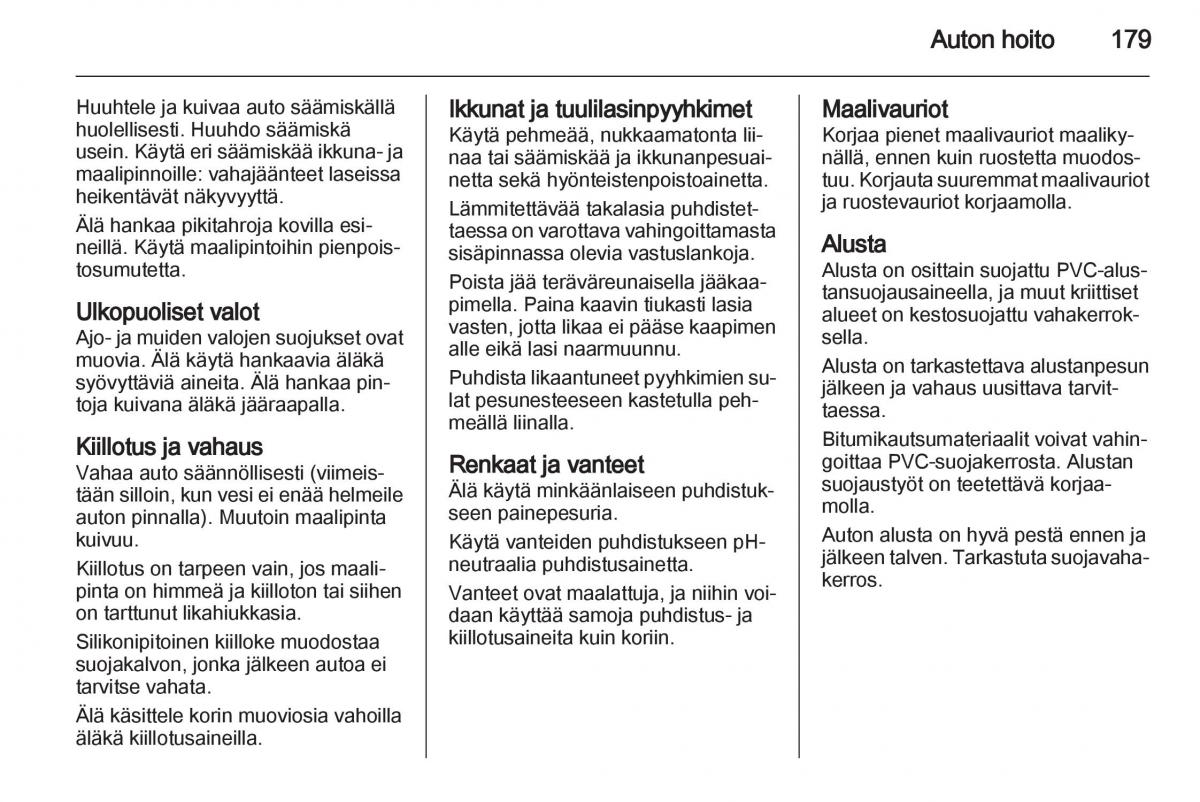 Opel Ampera omistajan kasikirja / page 181