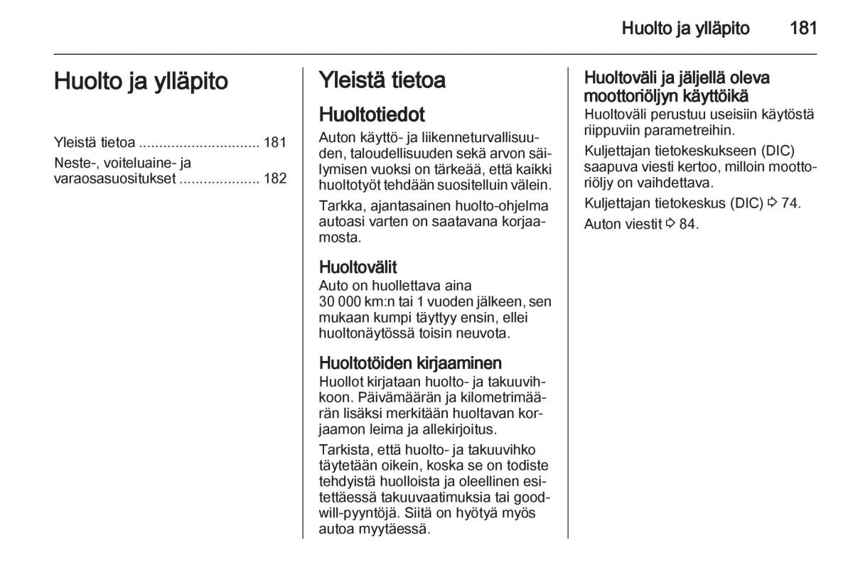 Opel Ampera omistajan kasikirja / page 183