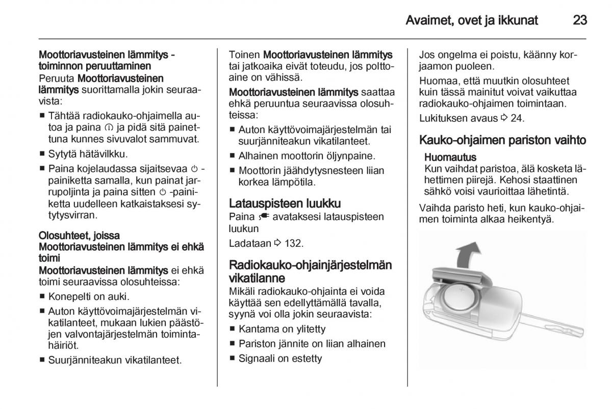 Opel Ampera omistajan kasikirja / page 25