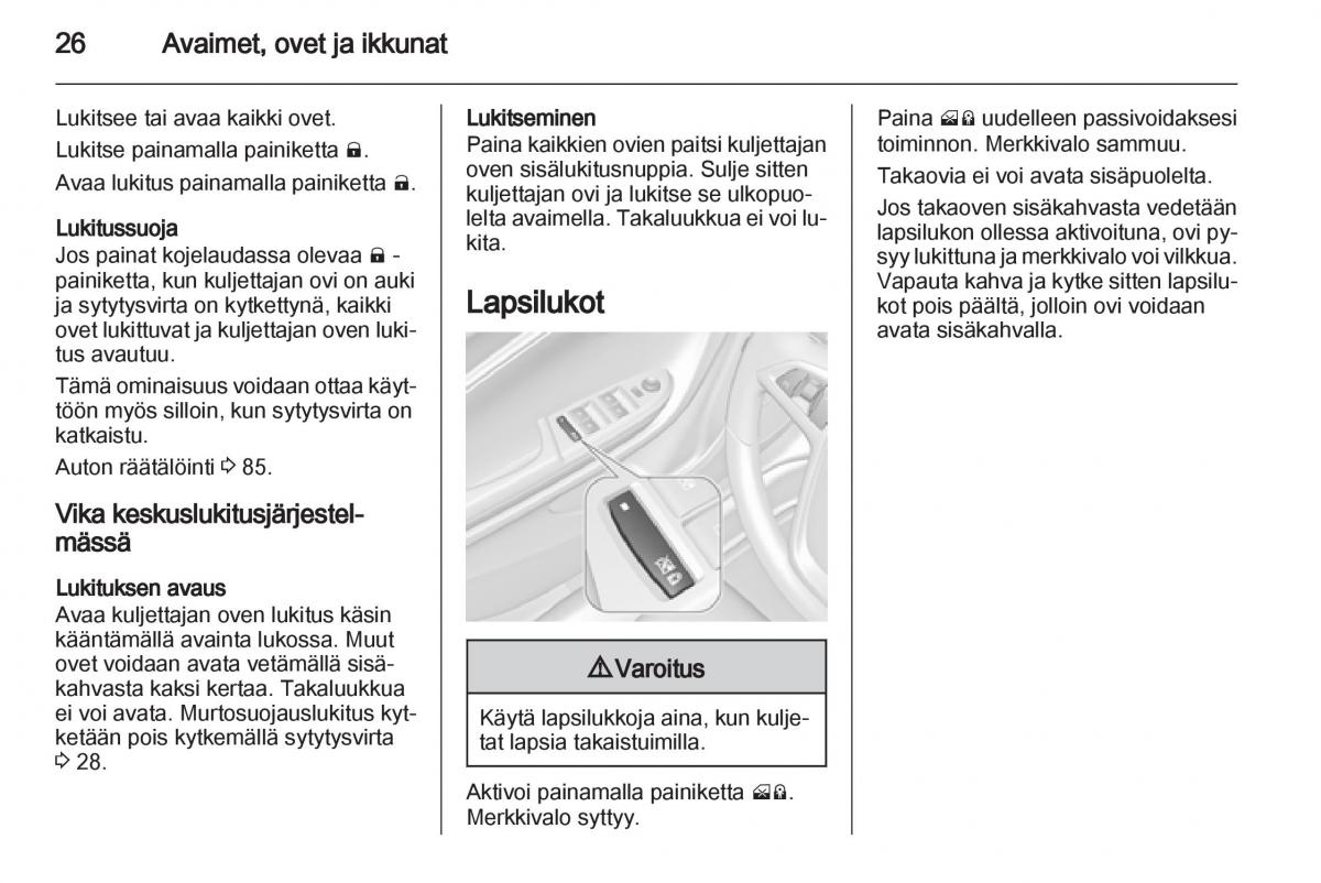 Opel Ampera omistajan kasikirja / page 28