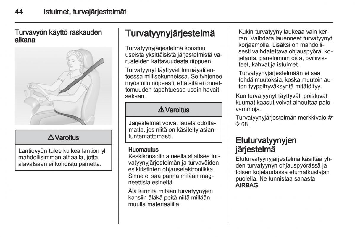 Opel Ampera omistajan kasikirja / page 46