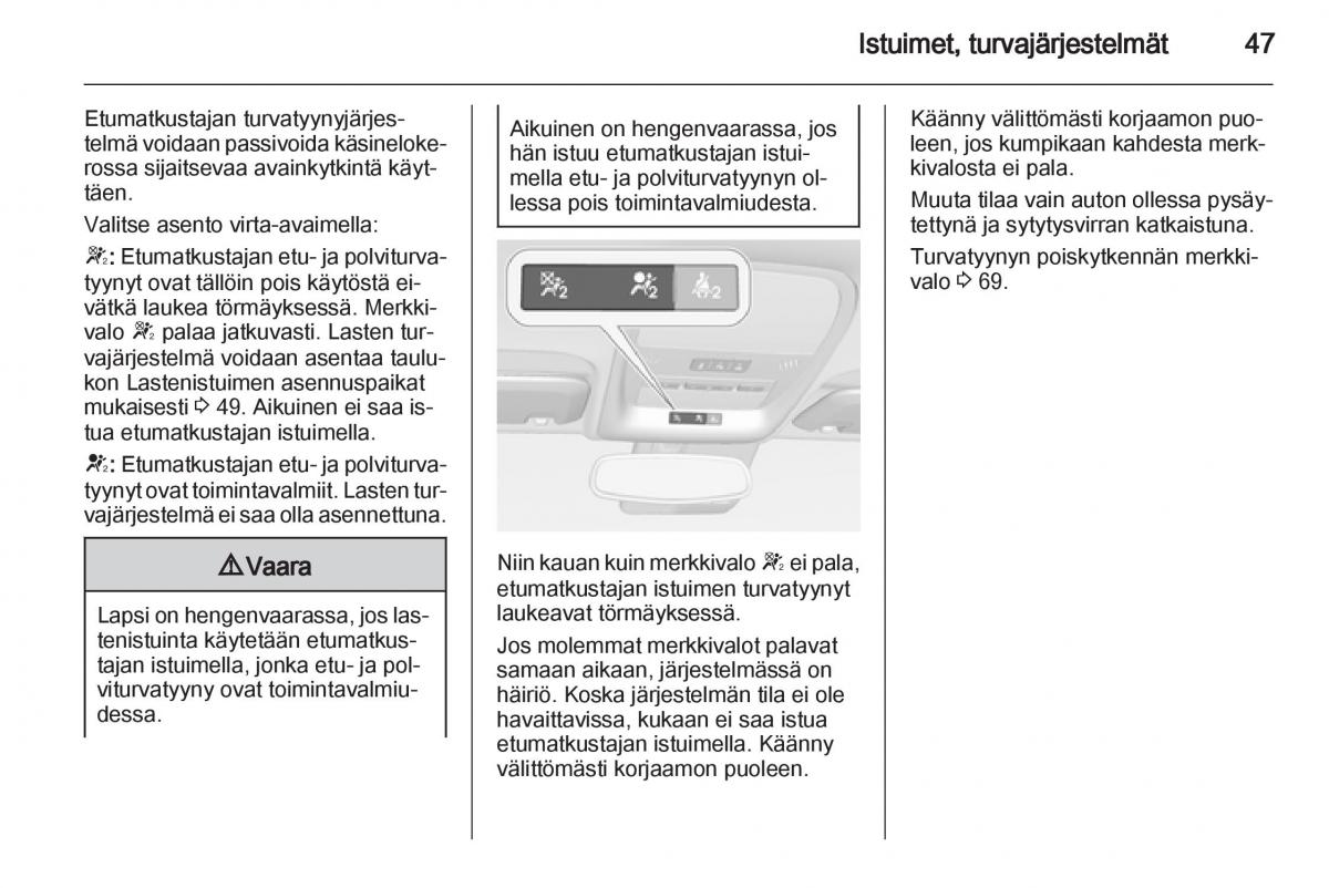 Opel Ampera omistajan kasikirja / page 49