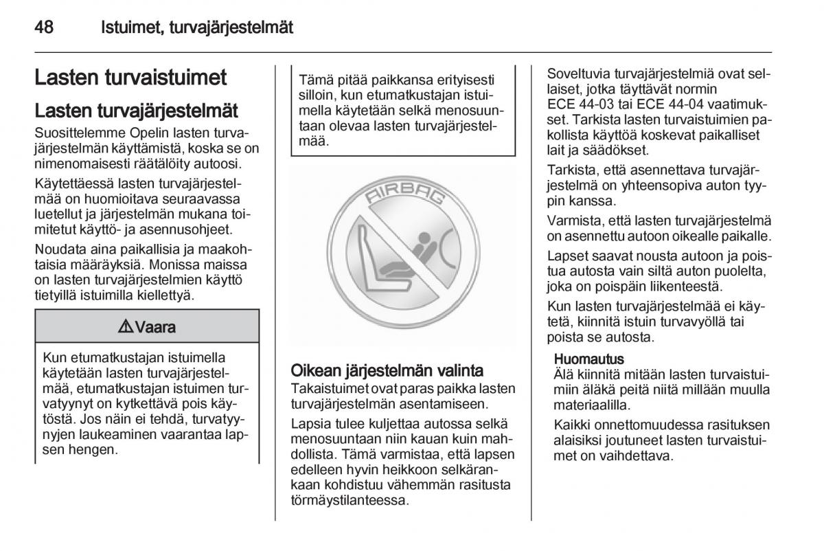 Opel Ampera omistajan kasikirja / page 50