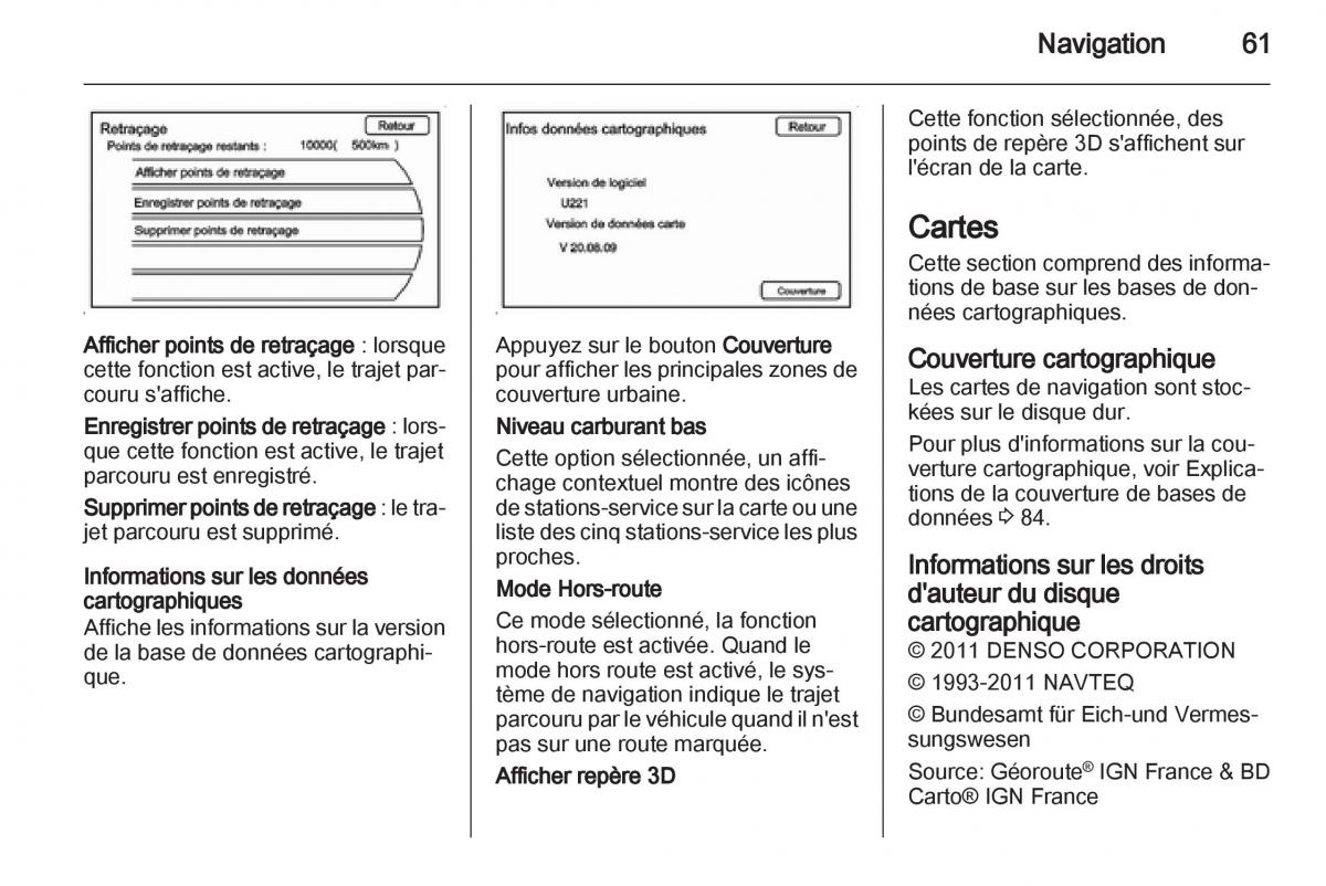 Opel Ampera manuel du proprietaire / page 61