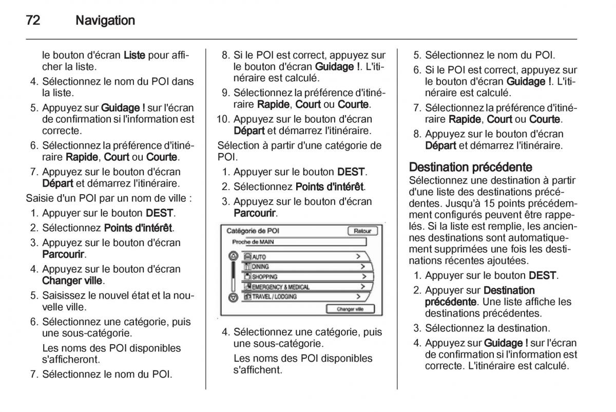 Opel Ampera manuel du proprietaire / page 72