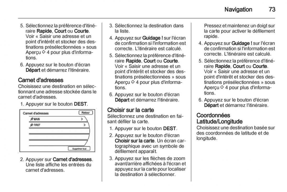 Opel Ampera manuel du proprietaire / page 73