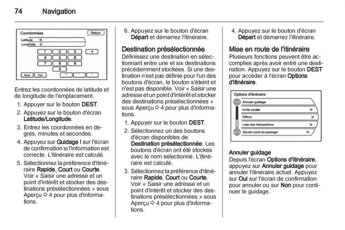 Opel Ampera manuel du proprietaire / page 74