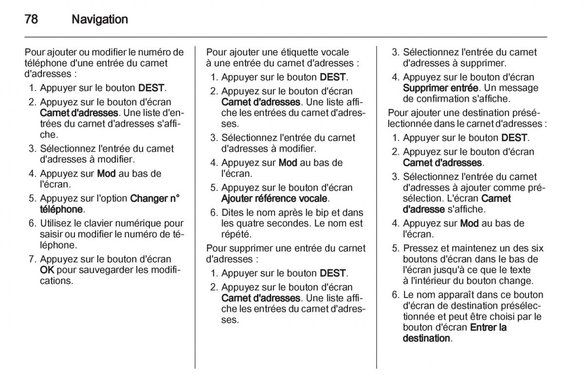 Opel Ampera manuel du proprietaire / page 78