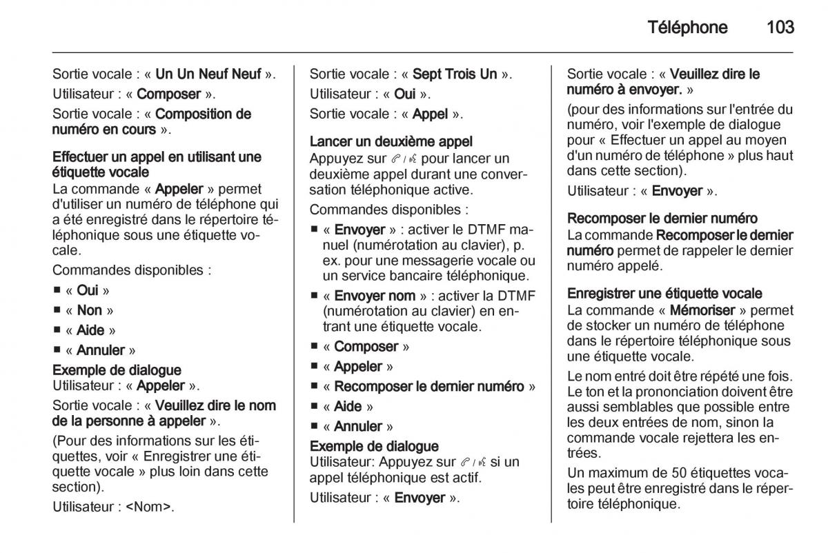 Opel Ampera manuel du proprietaire / page 103