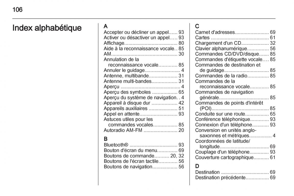 Opel Ampera manuel du proprietaire / page 106