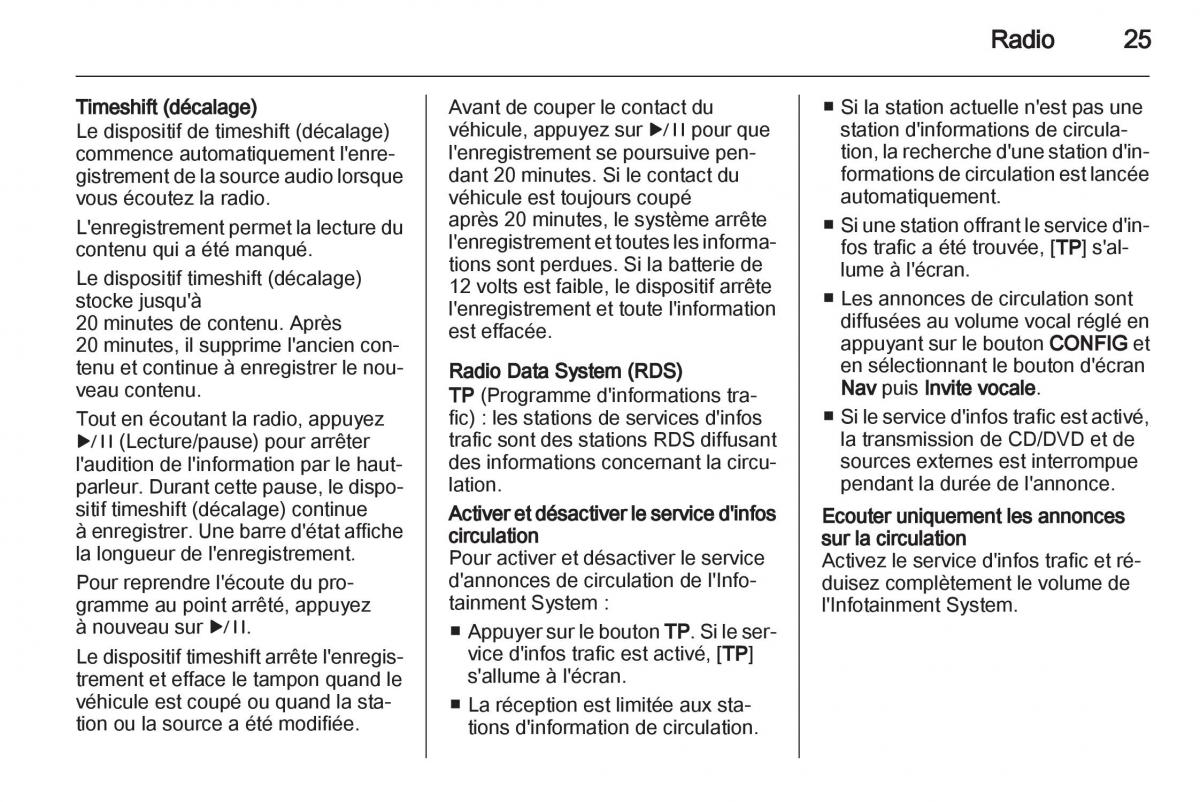 Opel Ampera manuel du proprietaire / page 25