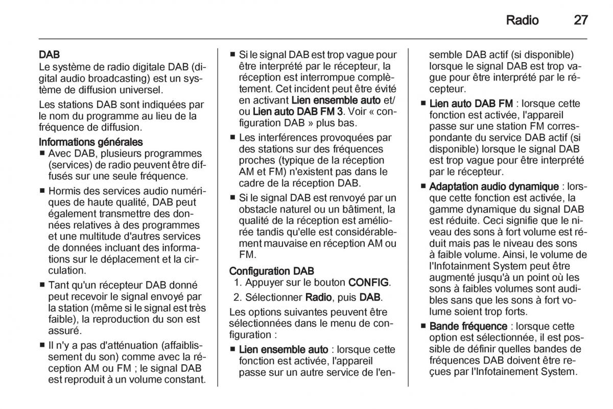 Opel Ampera manuel du proprietaire / page 27