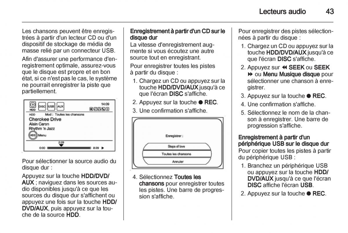 Opel Ampera manuel du proprietaire / page 43