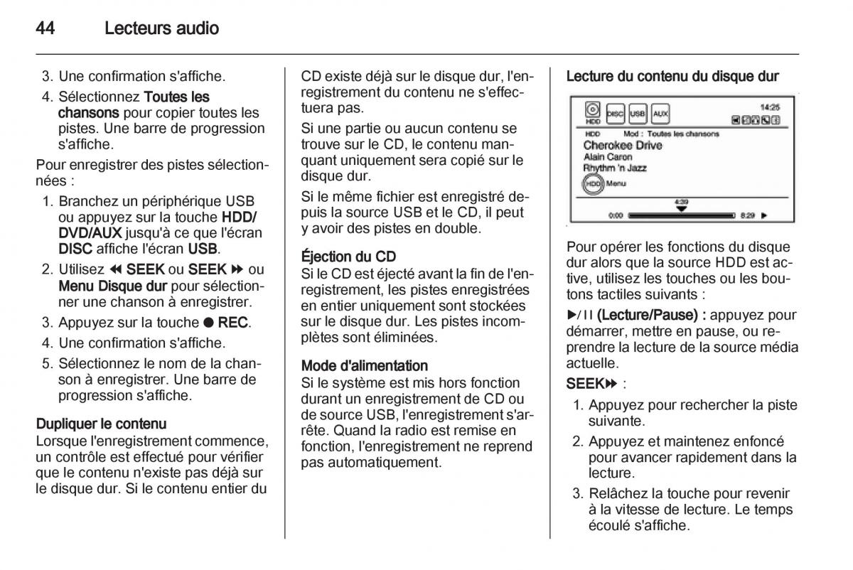 Opel Ampera manuel du proprietaire / page 44