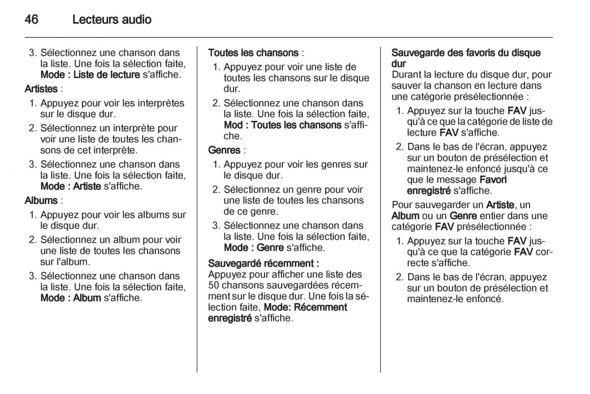 Opel Ampera manuel du proprietaire / page 46