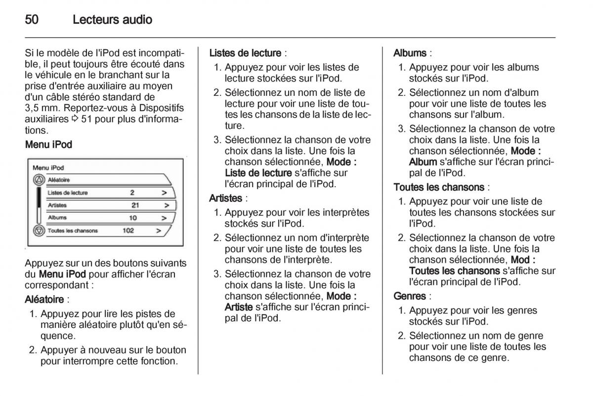 Opel Ampera manuel du proprietaire / page 50