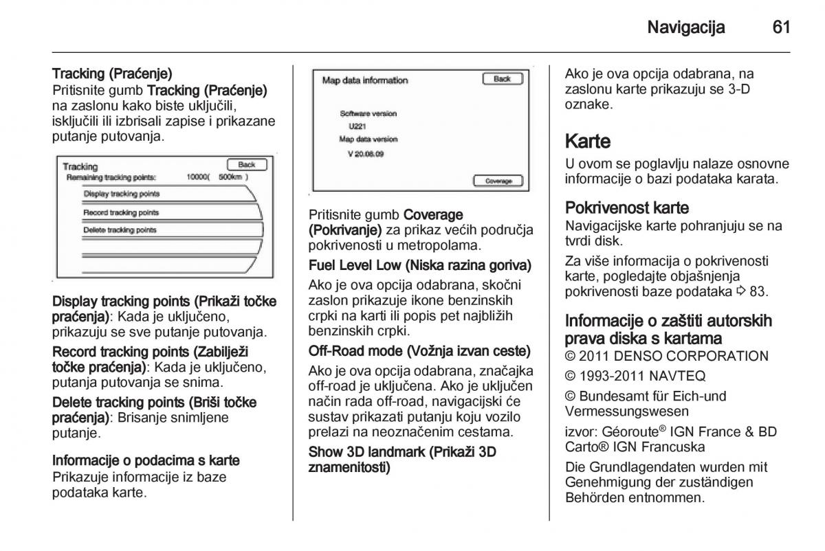 Opel Ampera vlasnicko uputstvo / page 61