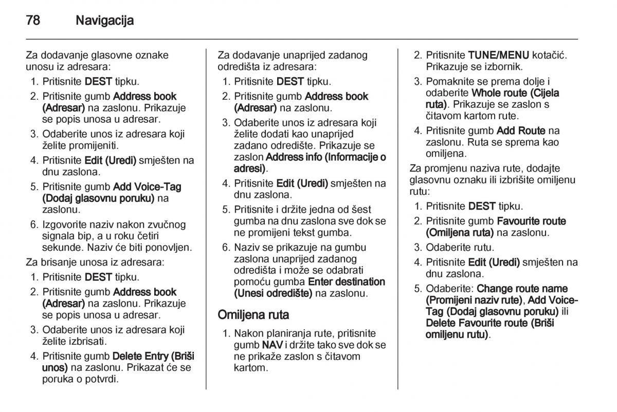 Opel Ampera vlasnicko uputstvo / page 78