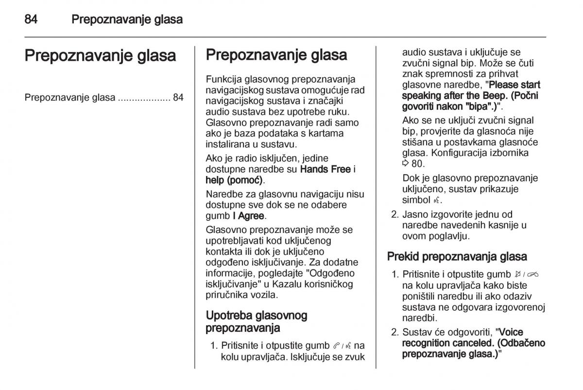 Opel Ampera vlasnicko uputstvo / page 84