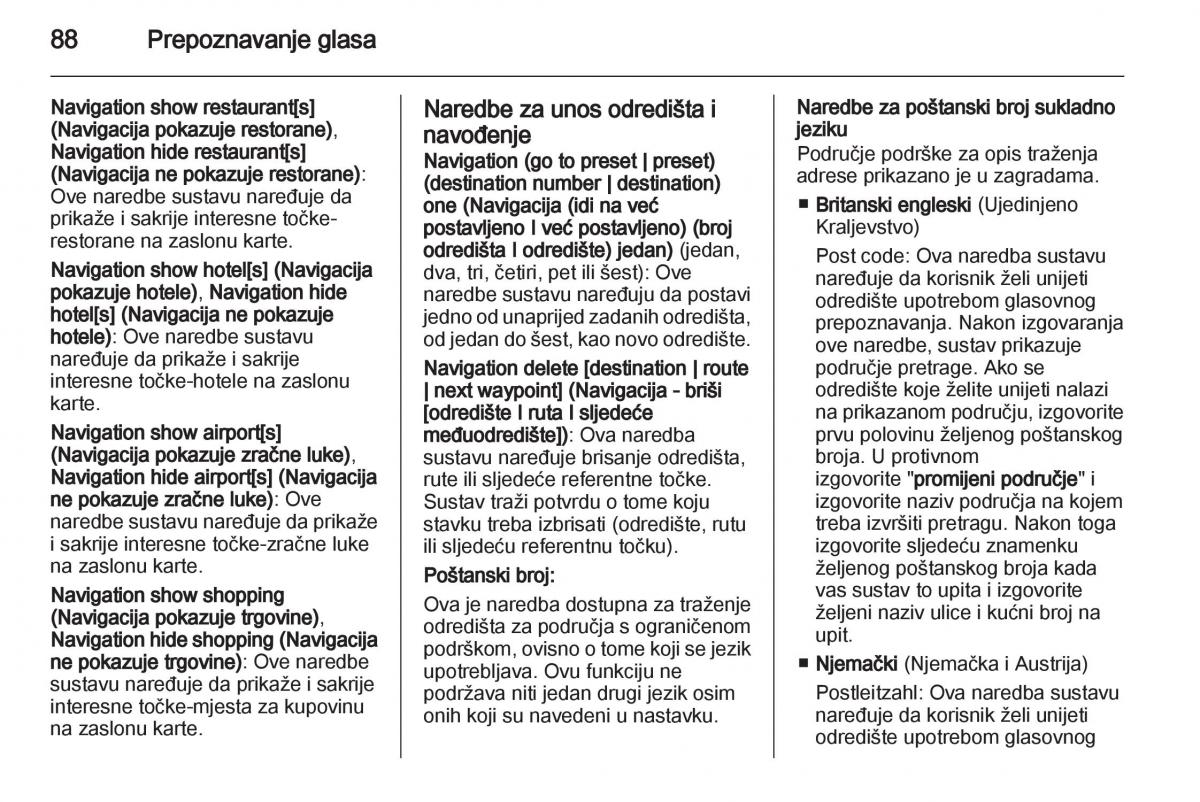 Opel Ampera vlasnicko uputstvo / page 88