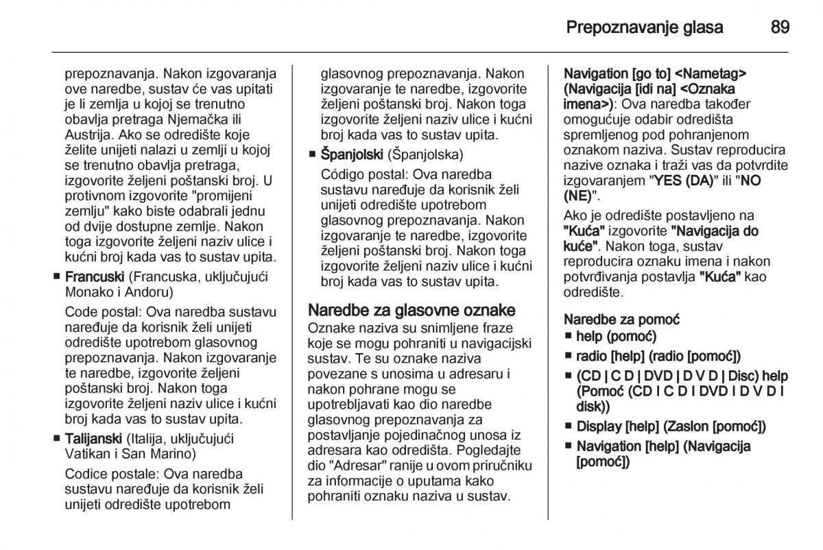 Opel Ampera vlasnicko uputstvo / page 89