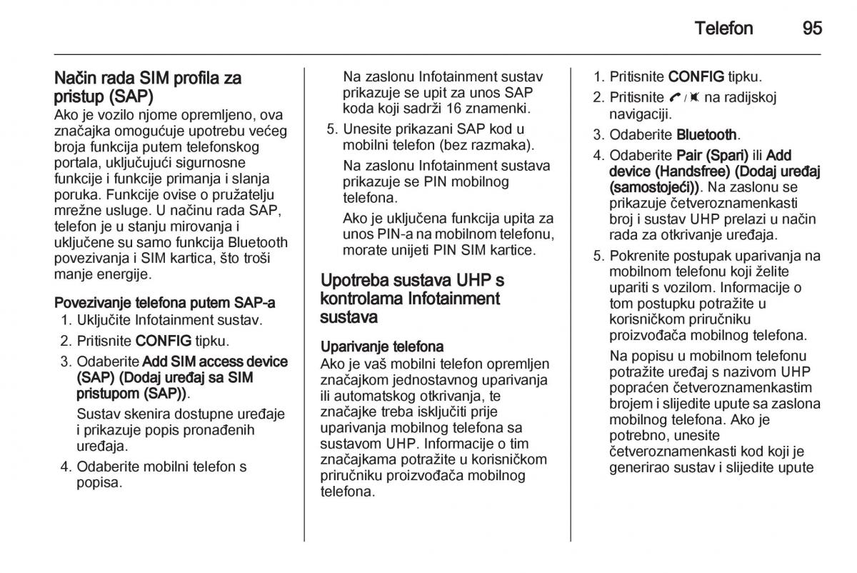 Opel Ampera vlasnicko uputstvo / page 95