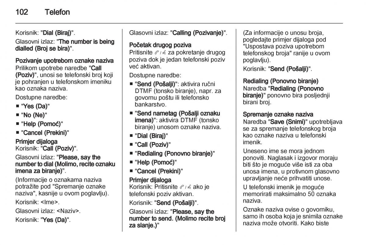 Opel Ampera vlasnicko uputstvo / page 102