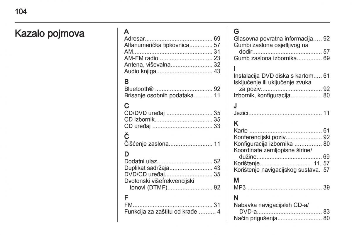 Opel Ampera vlasnicko uputstvo / page 104