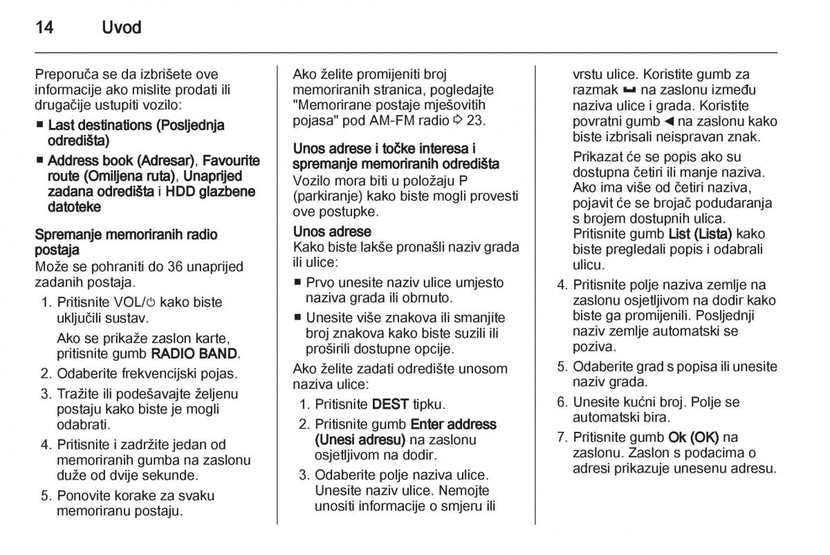 Opel Ampera vlasnicko uputstvo / page 14