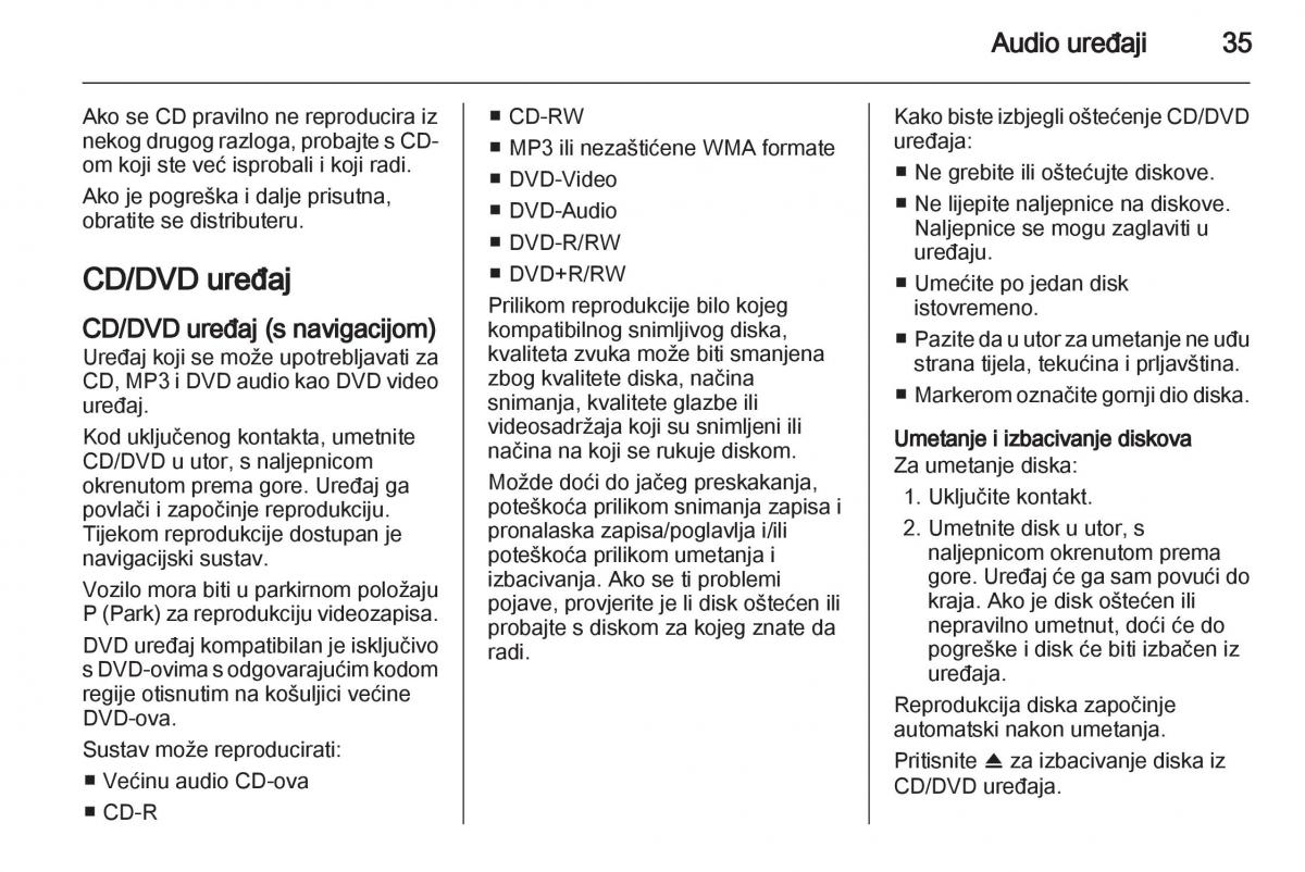 Opel Ampera vlasnicko uputstvo / page 35