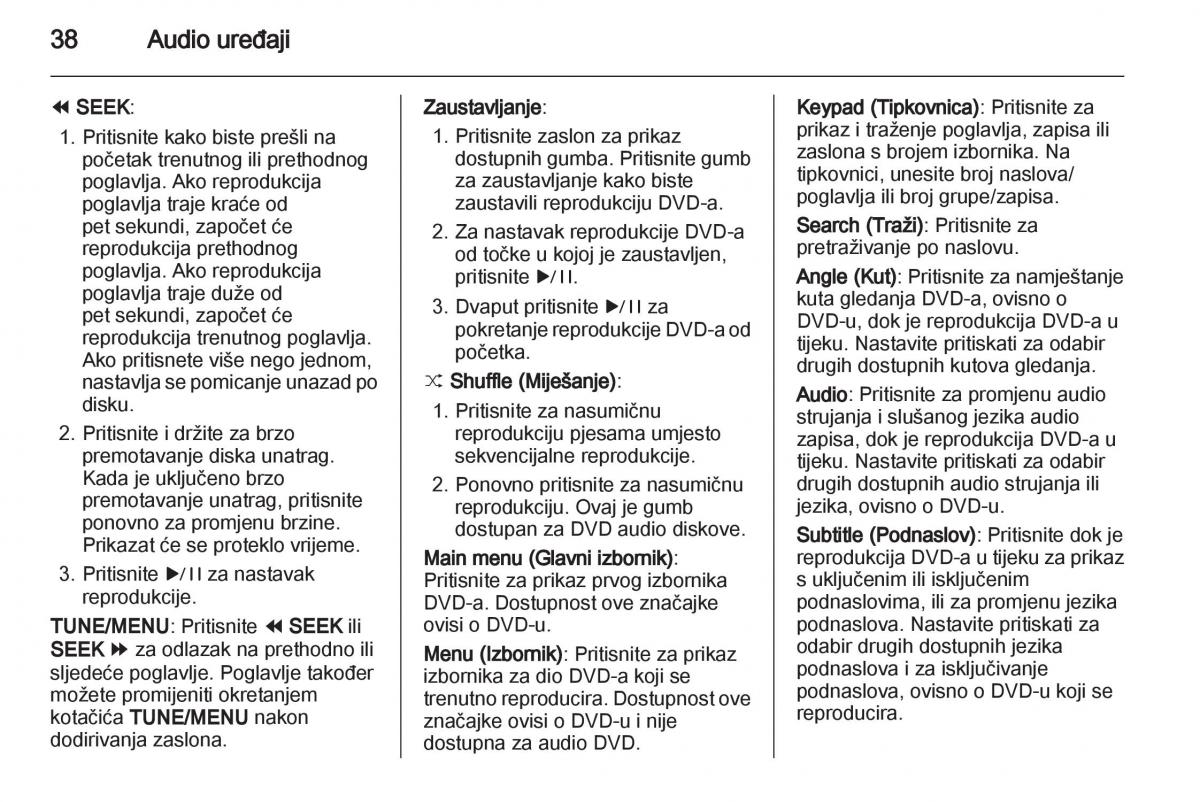 Opel Ampera vlasnicko uputstvo / page 38