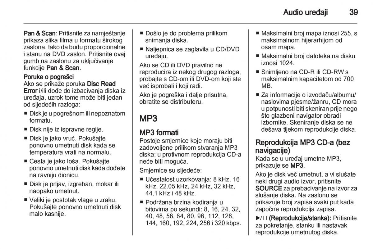 Opel Ampera vlasnicko uputstvo / page 39