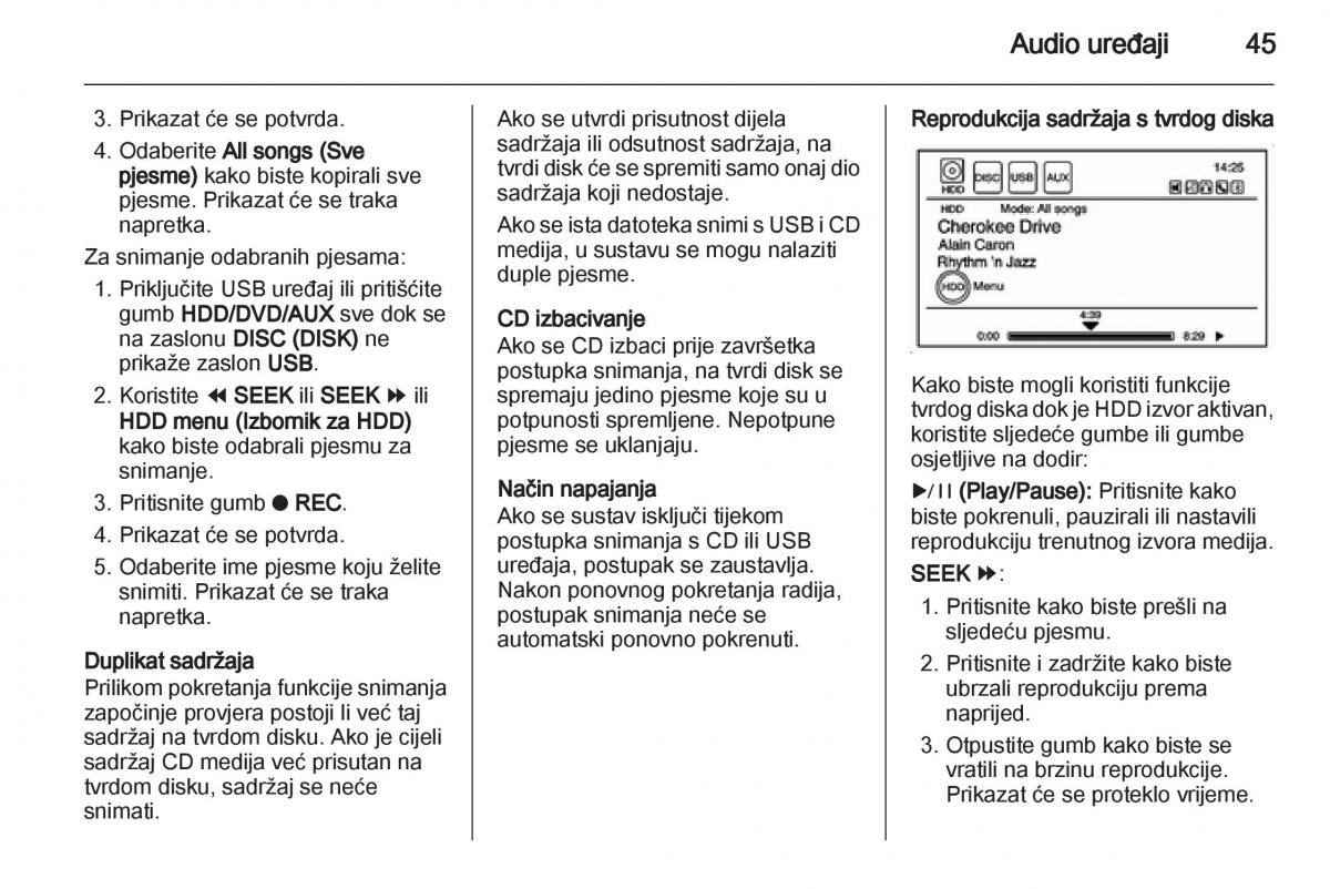 Opel Ampera vlasnicko uputstvo / page 45