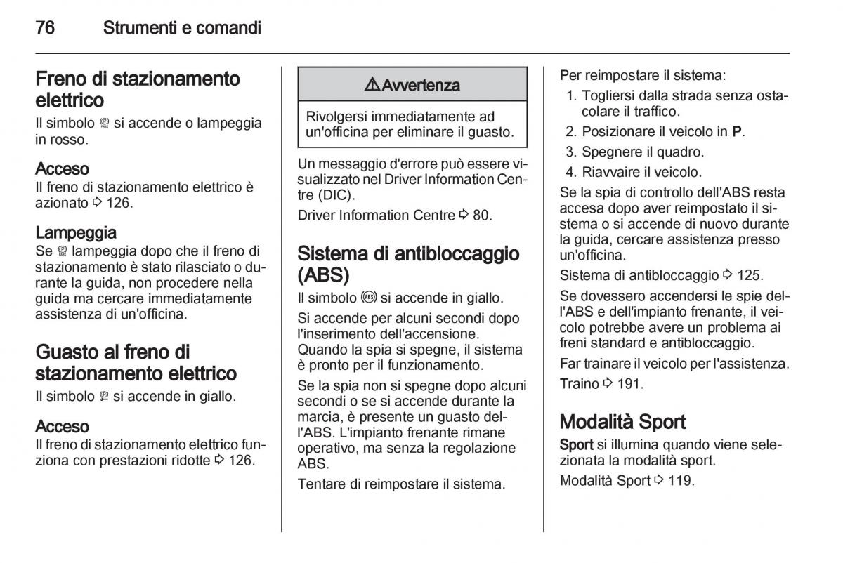 Opel Ampera manuale del proprietario / page 78