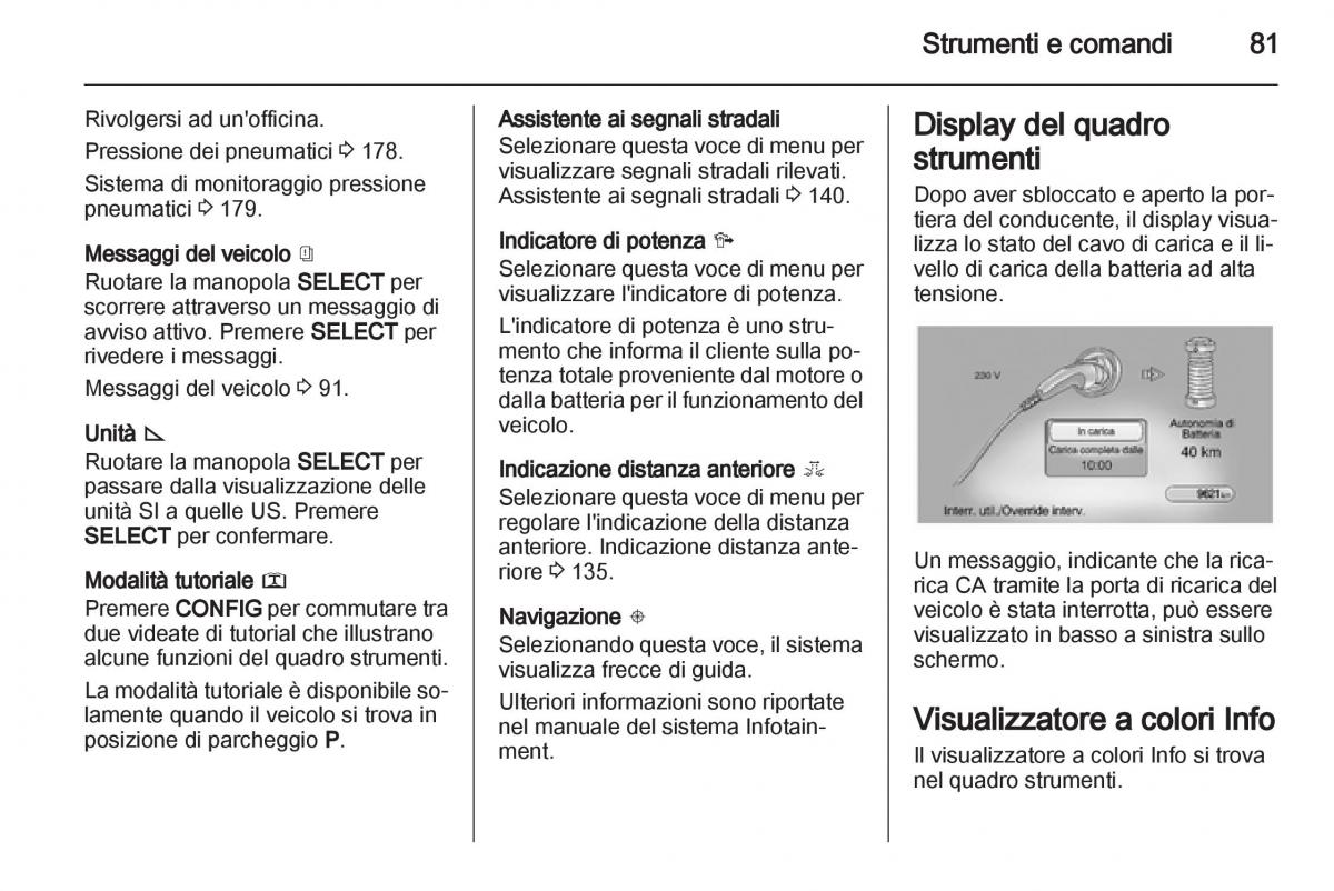 Opel Ampera manuale del proprietario / page 83