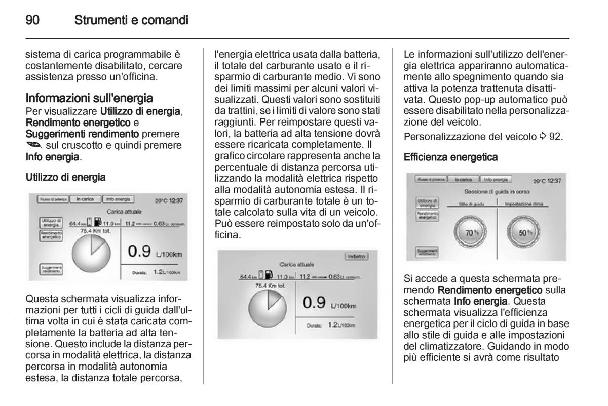 Opel Ampera manuale del proprietario / page 92