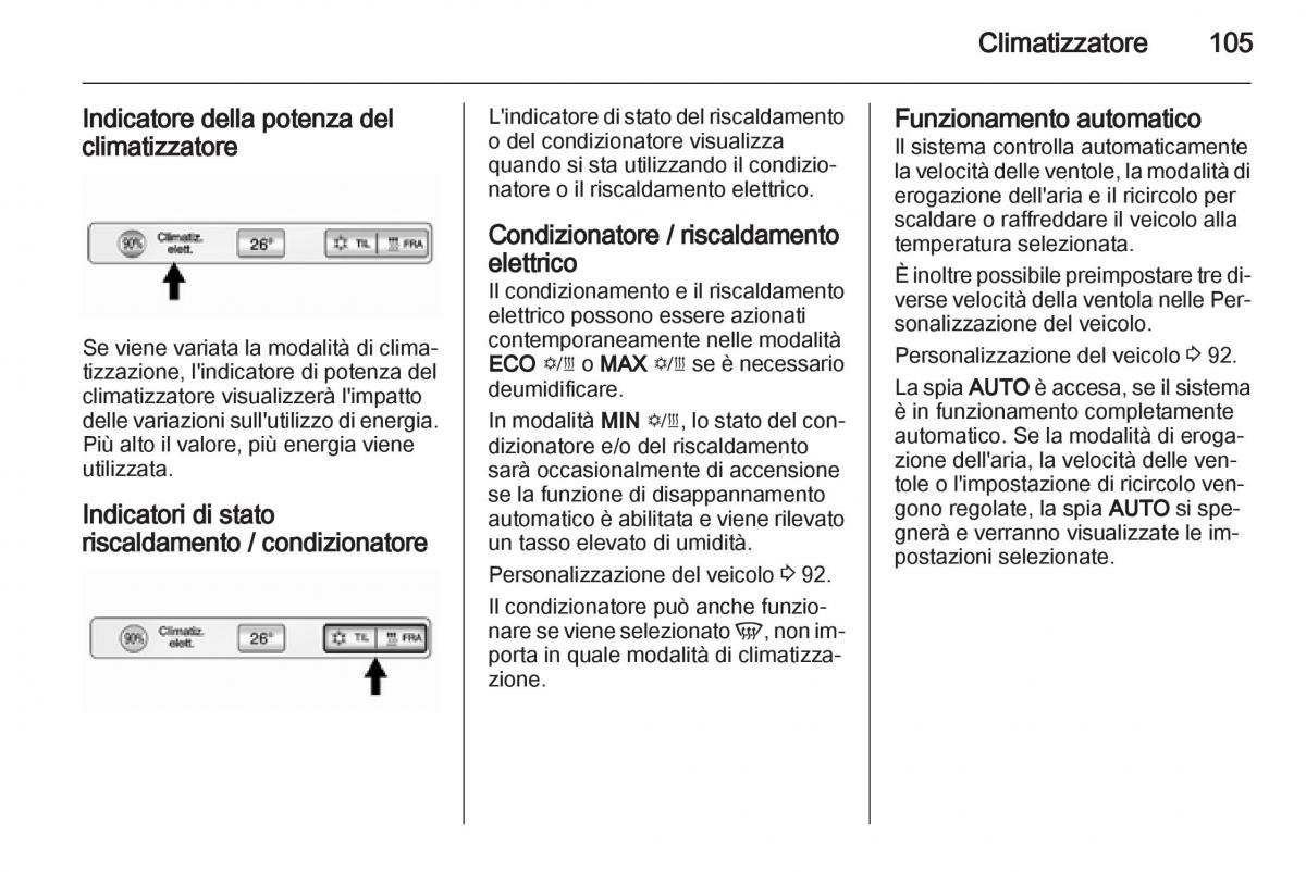 Opel Ampera manuale del proprietario / page 107