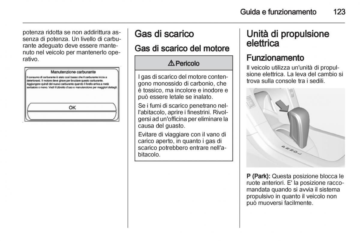 Opel Ampera manuale del proprietario / page 125