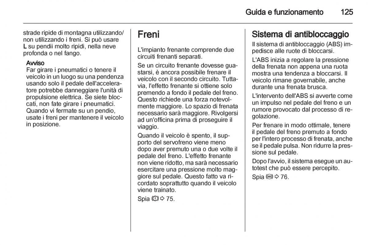 Opel Ampera manuale del proprietario / page 127