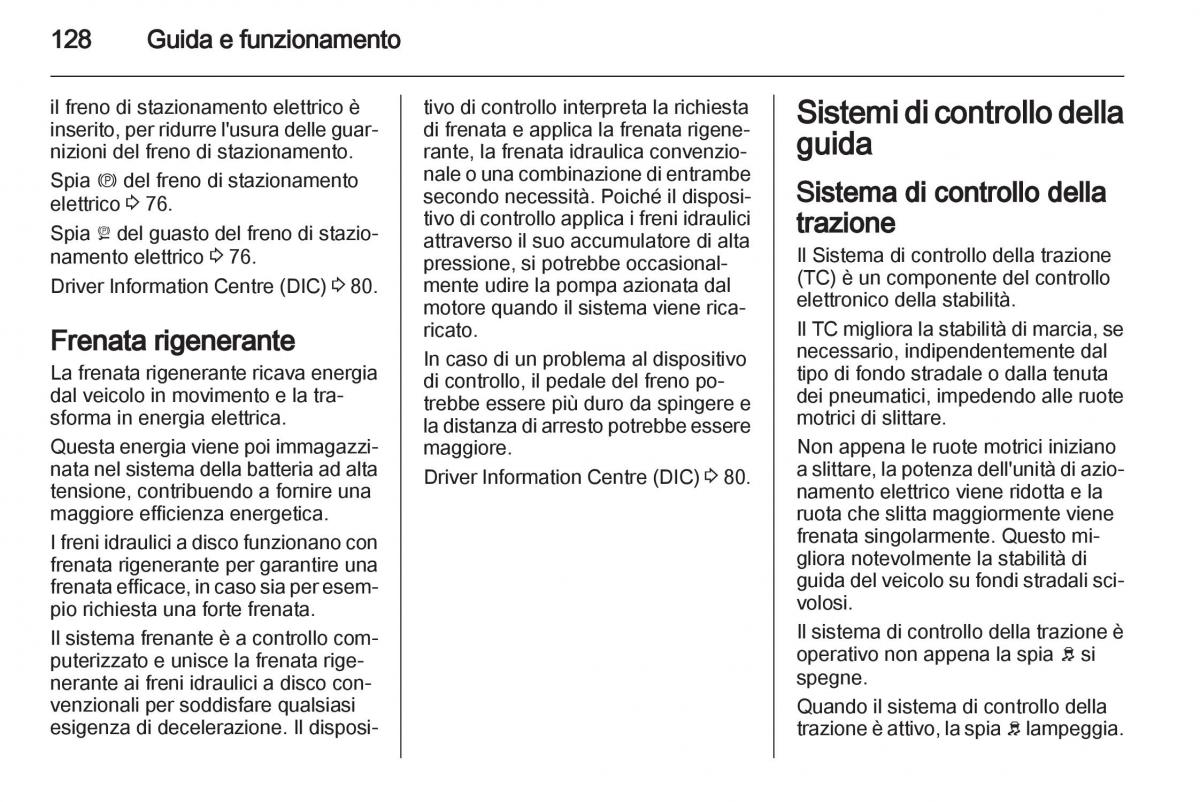 Opel Ampera manuale del proprietario / page 130